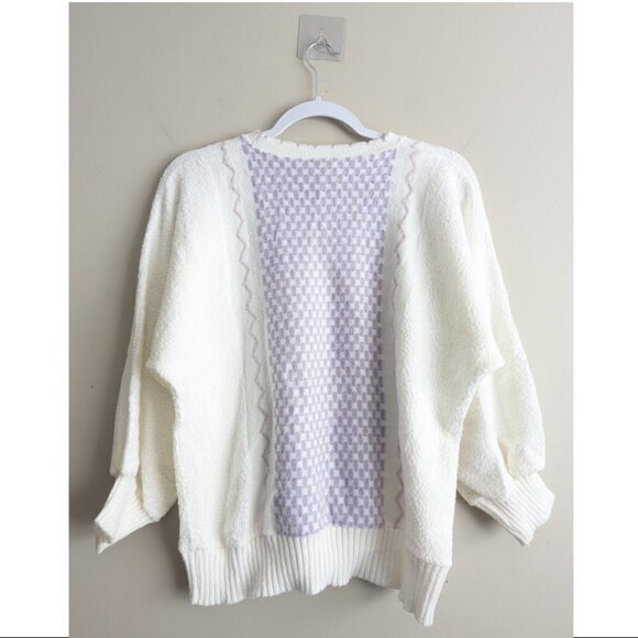 Vintage metallic knit scallop trim neckline sweater - Picture 2 of 6